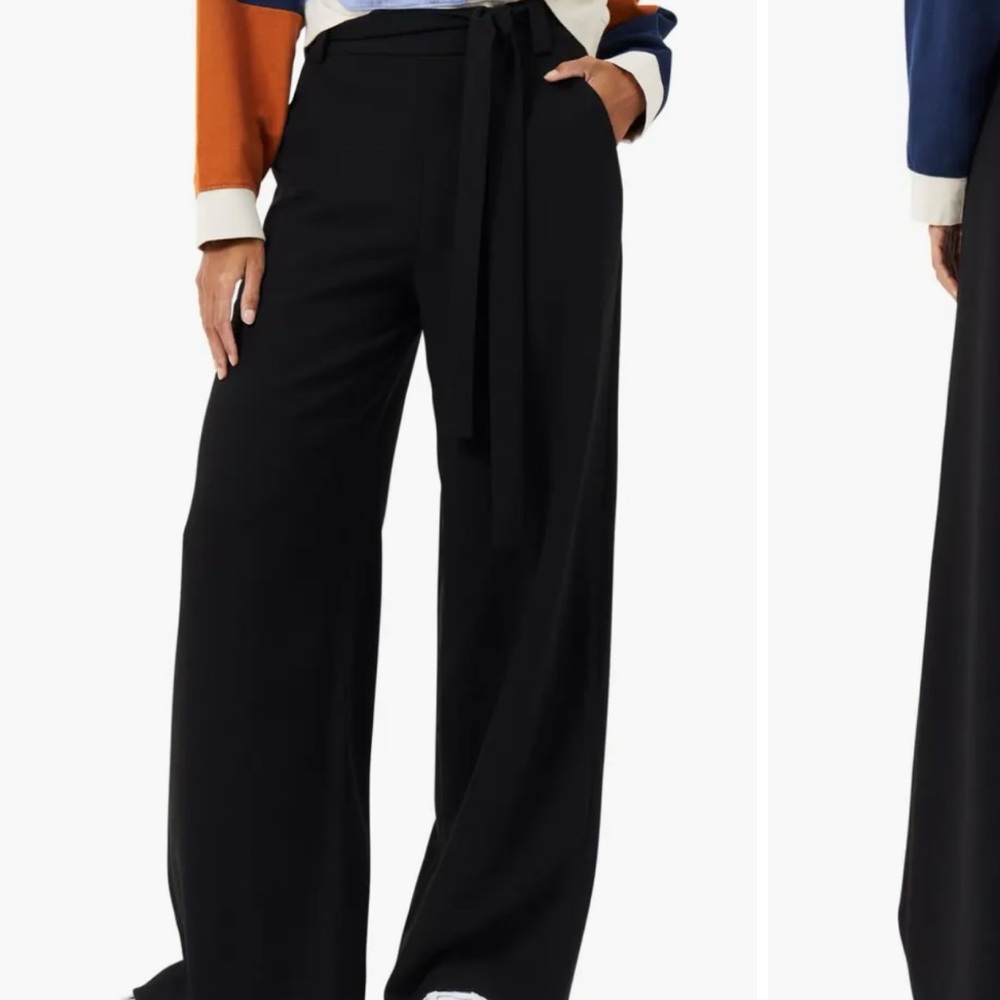 Black Wide-Leg Women's Pants